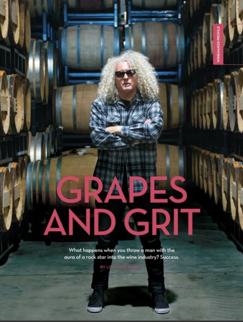 Winemaker Charles Smith, with the story headline 'Grapes and Grit'